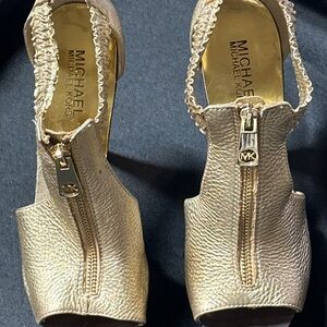 Michael Kors Gold Textured Sandals